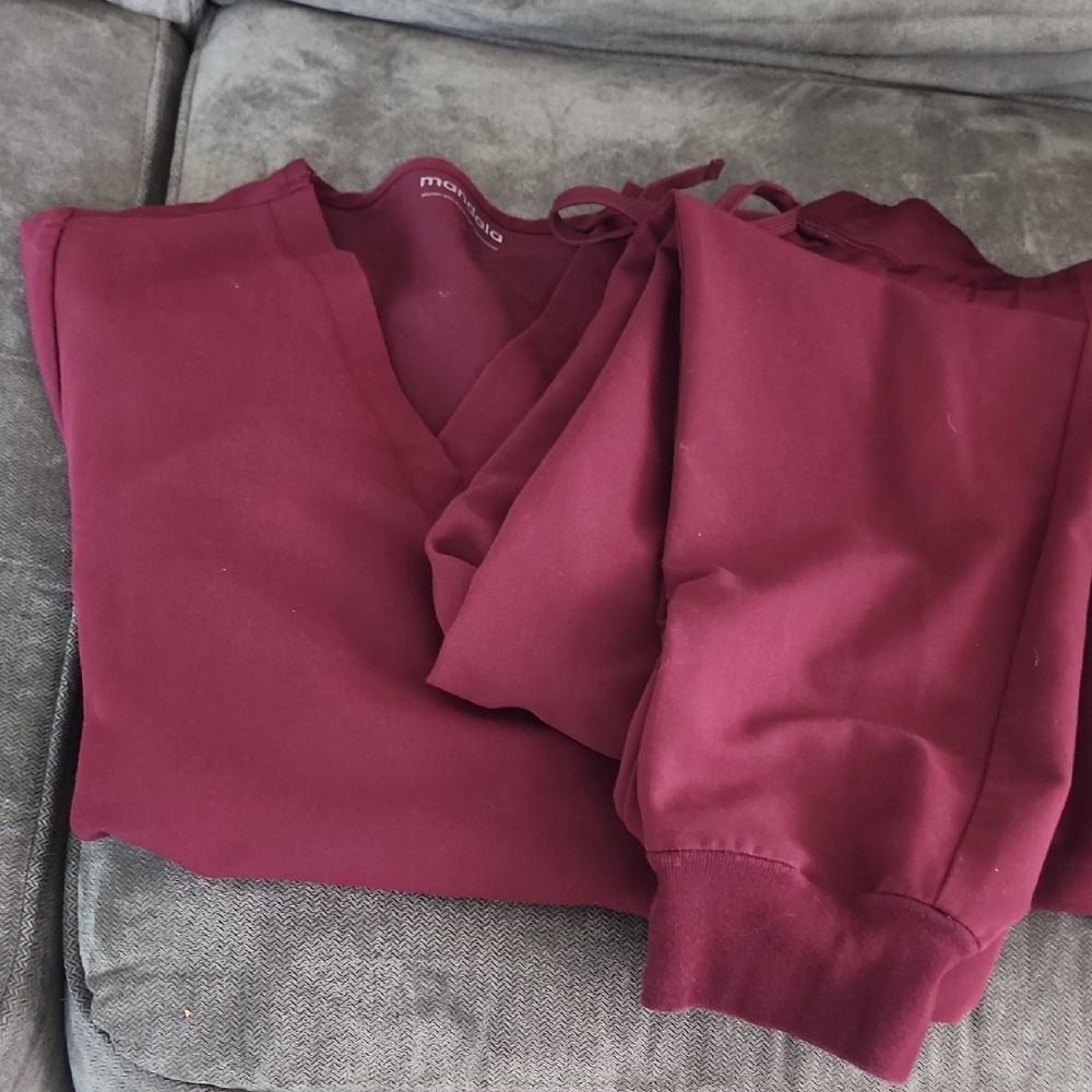 Maroon Scrub Set